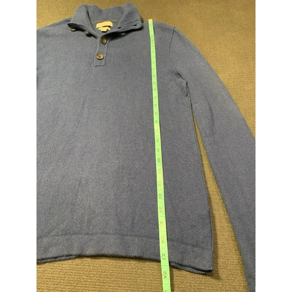 Banana Republic Sweater Mens Medium‎ Blue Luxury Blend Cashmere Button Pullover